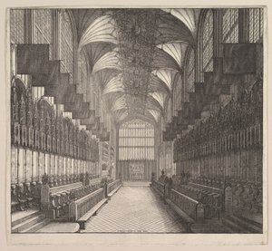 ウィンザー城、聖ジョージ礼拝堂、合唱団、1663年。 作： Wenceslaus Hollar