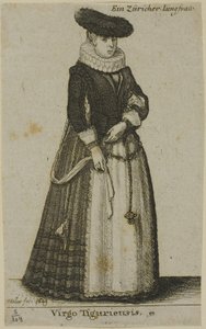チューリッヒの若い女性 作： Wenceslaus Hollar