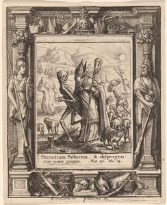 司教 作： Wenceslaus Hollar after Hans Holbein the Younger after Abraham van Diepenbeeck
