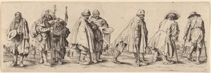 乞食八人 作： Wenceslaus Hollar after Jacques Callot