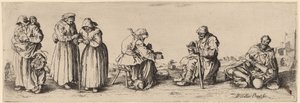 六人の男と女の物乞い 作： Wenceslaus Hollar after Jacques Callot