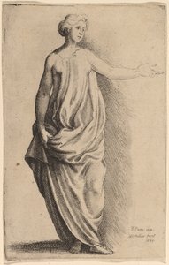 立ち姿 作： Wenceslaus Hollar after Parmigianino