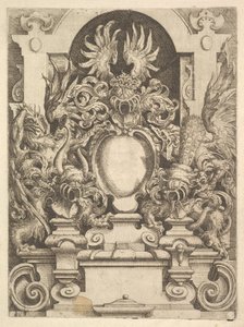 カルトゥーシュのデザイン、ディッターリンの「アーキテクチュラ」のプレート、1598 年。 作： Wendel Dietterlin the Elder