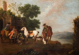 鹿狩り、1760年。 作： Wenzel Ignaz Prasch