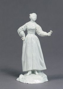 Fuorstbischoefliche Fayencemanufaktur Fulda制作のグループ「Commedia dell&39;Arte」のシニョーリアルシア、1770年頃（磁器）