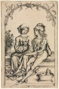 ハウスブック・マスターの後の恋人たち」1490年頃 作： Wenzel von Olmütz