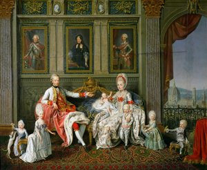 トスカーナ大公レオポルド 1 世とその妻マリア ルイサとその子供たち、1773 年 作： Werlin