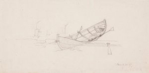 丸太に曳かれた手漕ぎボート（マイーにて 作： Werner Holmberg