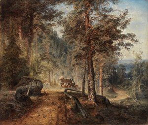 ヘメの道暑い夏の日、1860年。 作： Werner Holmberg