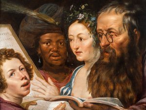 音楽の寓話、1625 作： Werner Jacobsz van den Valckert