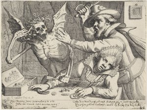 若い夫婦と死 作： Werner van den Valckert