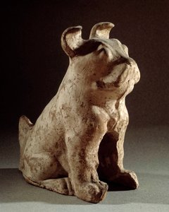 中国美術：テラコッタのモロッサ。漢時代（紀元前206年〜紀元220年）の葬送像。パリ、セルヌスキ美術館 作： Western Han Dynasty Chinese School