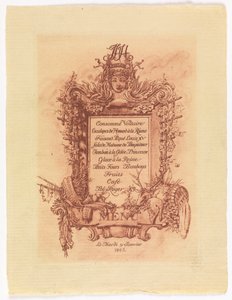 1905 年 1 月 31 日、ジェイムズ ヘイゼン ハイドから贈られた舞踏会のメニュー 作： Whitney Warren Jr.