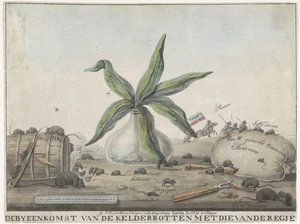 フランスの税関に関する漫画、1813-1814 ケルダーロッテンとレジエの会合 (オブジェクトのタイトル) 作： Wijnand Esser