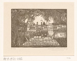 バリ島シンガラジャ墓地 バリ島の墓地 作： Wijnand Otto Jan Nieuwenkamp (signed by artist)
