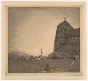 ヴェーレの眺め (原題) 作： Wijnand Otto Jan Nieuwenkamp (signed by artist)