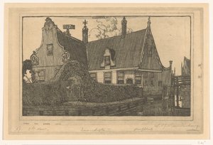ザーンダイクの水辺の木造住宅 ザーンダイクの家（原題） 作： Wijnand Otto Jan Nieuwenkamp (signed by artist)