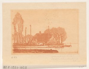 Oude Weteringの水辺の家 The Old Wetering (原題) 作： Wijnand Otto Jan Nieuwenkamp (signed by artist)