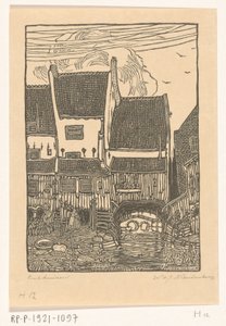 エンクハイゼン港の家々 古民家 遠恵前（原題） 作： Wijnand Otto Jan Nieuwenkamp (signed by artist)
