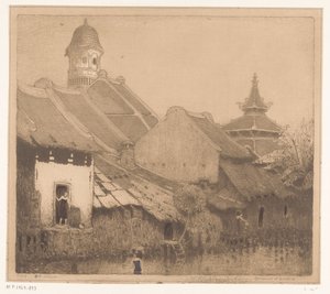 スマランの水上住宅 カンポンで、スマラン（原題） 作： Wijnand Otto Jan Nieuwenkamp (signed by artist)
