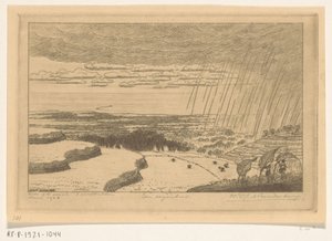 バリのギッギットの田んぼに雨が降る 暴風雨 (原題) 作： Wijnand Otto Jan Nieuwenkamp (signed by artist)