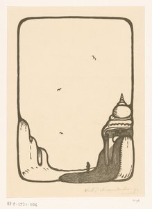 マドゥライの寺院の門に向かう道 Temple Gate Madura (原題) 作： Wijnand Otto Jan Nieuwenkamp (signed by artist)