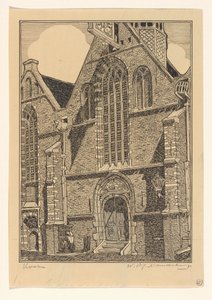 ホールンのノールダーケルクの西側ファサード 作： Wijnand Otto Jan Nieuwenkamp (signed by artist)