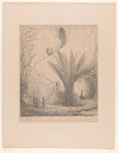 草に覆われた山腹で、頭に物を載せた女性がいる 山の中で（原題） 作： Wijnand Otto Jan Nieuwenkamp