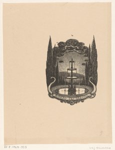 Fontein in de tuin van Villa フィエーゾレの残りの司教たち 残りの司教 (オブジェクトのタイトル) 作： Wijnand Otto Jan Nieuwenkamp