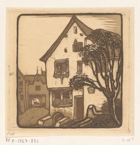 モーゼル川沿いの町の通り モーゼル川で (原題) 作： Wijnand Otto Jan Nieuwenkamp