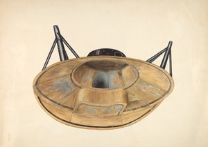 丸いブリキのバスタブ、1938年頃 作： Wilbur M Rice