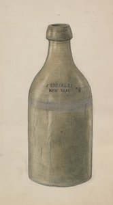 ストーンウェアのビール瓶、1938年頃。 作： Wilbur M Rice