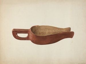 木製のミールスクープ、1941年頃。 作： Wilbur M Rice