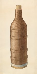 木製ワインボトル、1938年頃 作： Wilbur M Rice