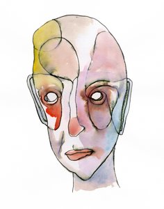 思索にふける抽象的な肖像画 作： 