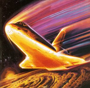 大気圏に再突入するスペースシャトル 作： ウィルフ (20 世紀) ハーディ