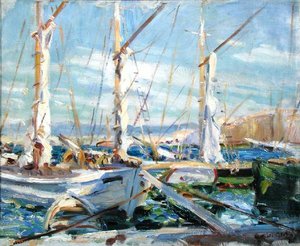 サントロペ（キャンバスに油彩） 作： Wilfred Gabriel de Glehn