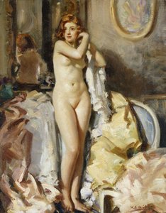 鏡の前に立つ レッドヘッド 作： Wilfred Gabriel de Glehn