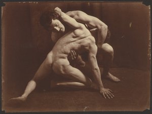 レスラーたち 1885-1905年頃（ゼラチン・シルバー・プリント） 作： Wilhelm Baron von Gloeden