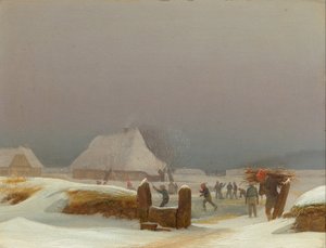 フュンからの冬の風景。 作： Wilhelm Bendz
