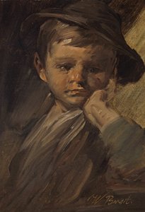 大きな帽子をかぶった少年の肖像 作： Wilhelm Busch