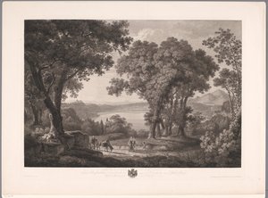 ローマ近郊のアルバーノ湖の眺め Der See von Albano dei Rom (オブジェクトのタイトル) 作： Wilhelm Friedrich Gmelin
