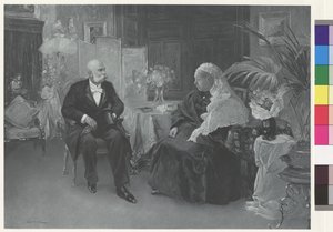 ニースのホテル・デュ・シミーズでのヴィクトリア女王とフランツ・ヨーゼフ皇帝 作： Wilhelm Gause