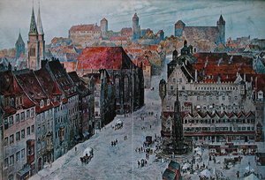 ニュルンベルクのメインマーケット 作： Wilhelm Georg (after) Ritter