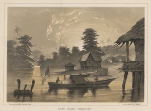 ジュロノ川、シンガポール、1855 作： Wilhelm Joseph Heine
