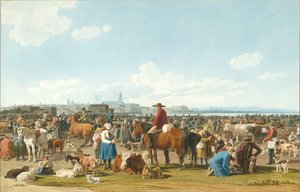 Genua近くの牛市場、1820年 作： Wilhelm Kobell Ritter von