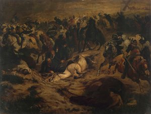 ブリュッヒャーがリニーの近くで負傷 作： Wilhelm Lindenschmit der Jüngere