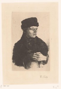 水差しを持つ農場の少年 作： Wilhelm Maria Hubertus Leibl (signed by artist)