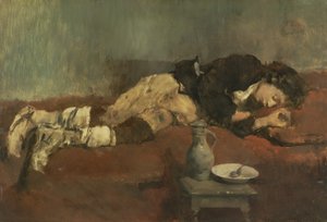 Savoyard Boy Sleeping、1869（パネル） 作： Wilhelm Maria Hubertus Leibl