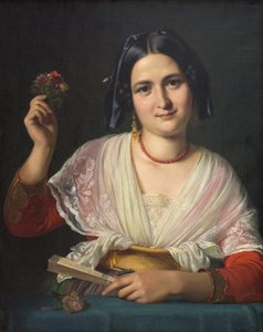 派手なドレスを着たローマの女性 作： Wilhelm Marstrand